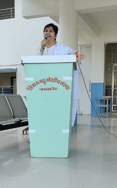 Adv. Lalita Patil Madam Addressing the Student's 